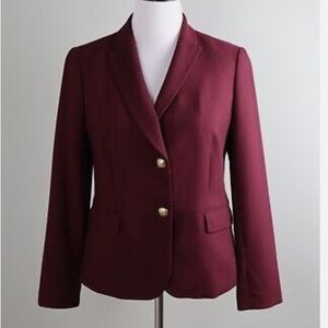 Talbots wool blend burgundy blazer jacket size 8